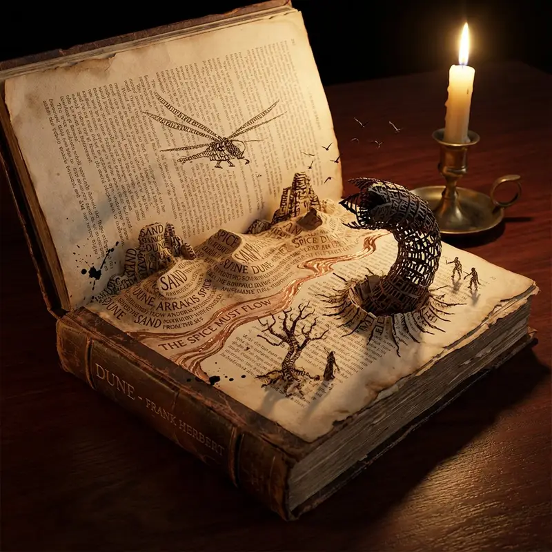 پیش‌نمایش Storybook Typography Diorama Prompt (Dune)