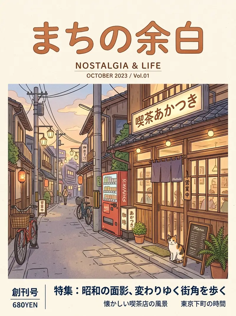 Preview of Retro Town Magazine Cover Illustration