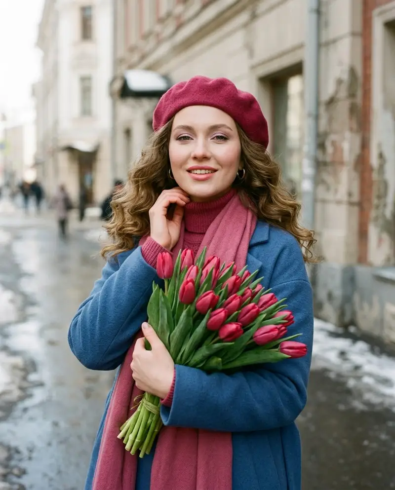 Preview of Spring Street Portrait with Tulips