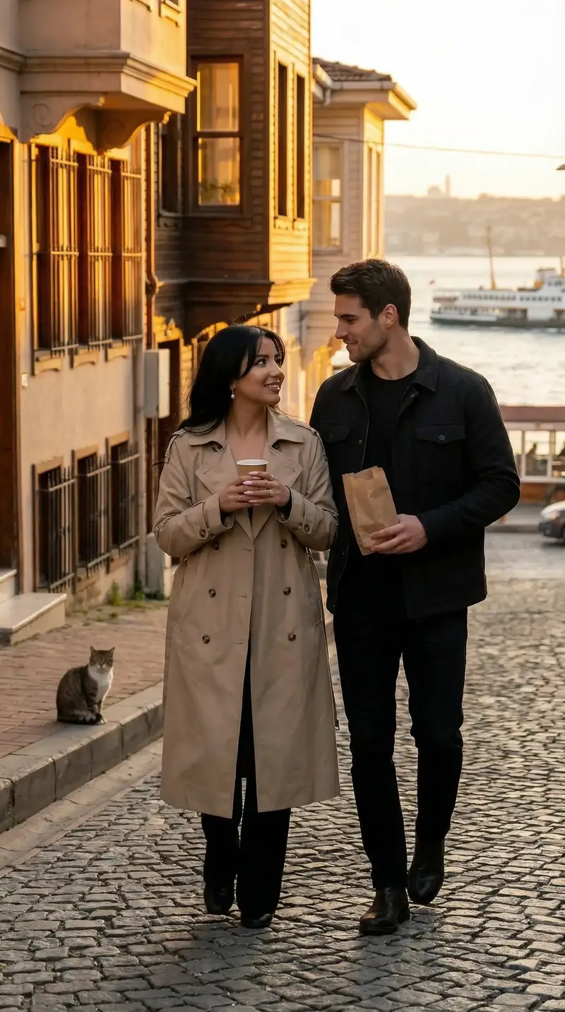 Preview of Cinematic Modern City Scene in Istanbul at Golden Hour