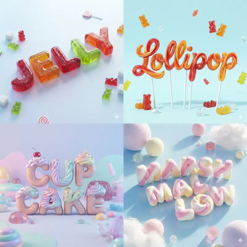 Preview of 3D Render of Edible Letters Candy