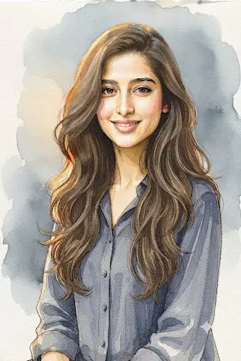 پیش‌نمایش Chestnut Brown Hair Portrait Watercolor Background
