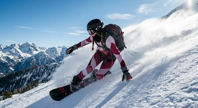 پیش‌نمایش Action Snowboarder Mountain Shot