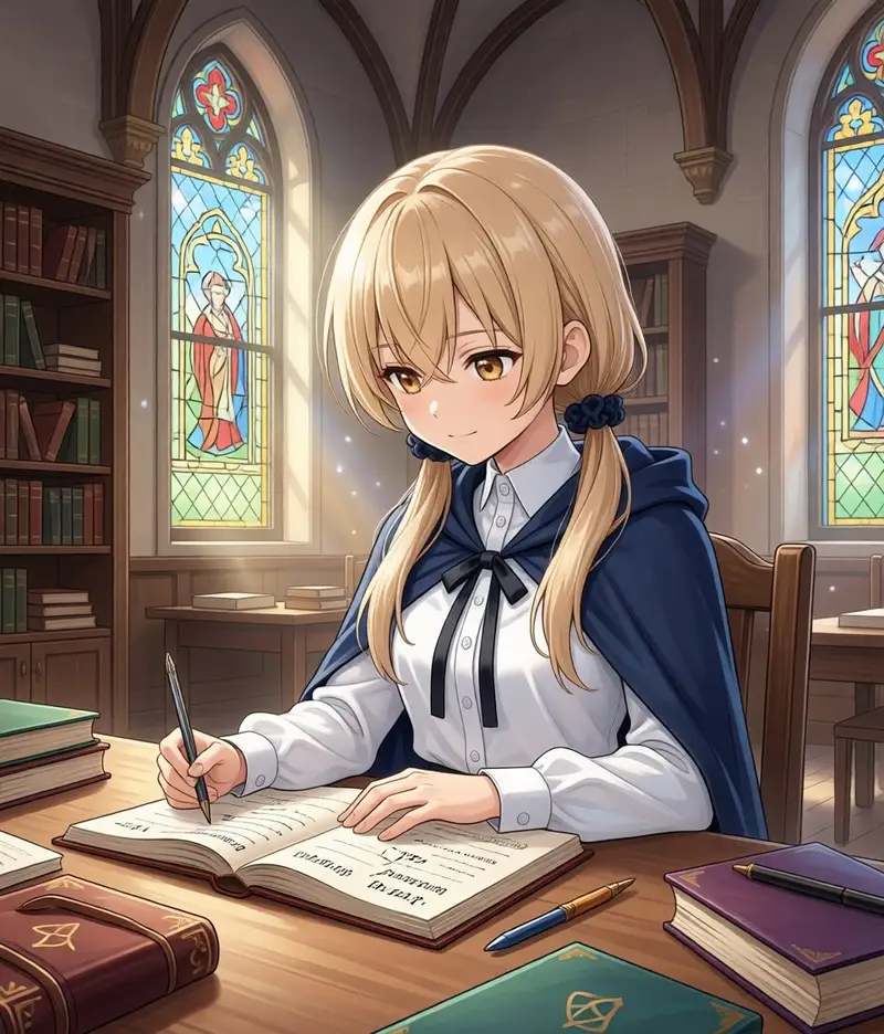 Preview of Modify Image: Girl Taking a Magic School Exam