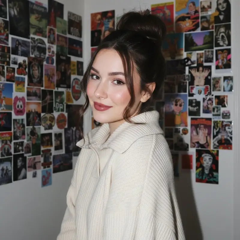 Preview of Gen Z/Y2K Flash Portrait in Poster-Covered Bedroom