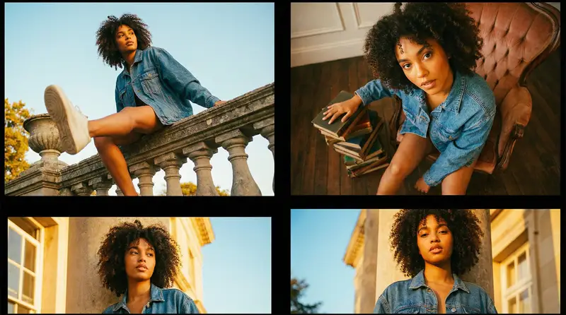 Preview of Editorial Fashion Portrait Series Grid Template