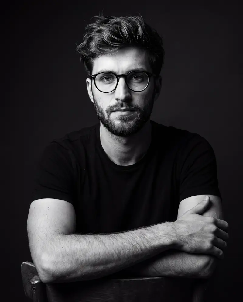 Preview of Dramatic Monochrome Studio Portrait