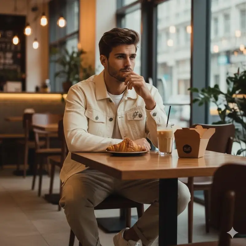 Preview of Cinematic Lifestyle Café Portrait Prompt