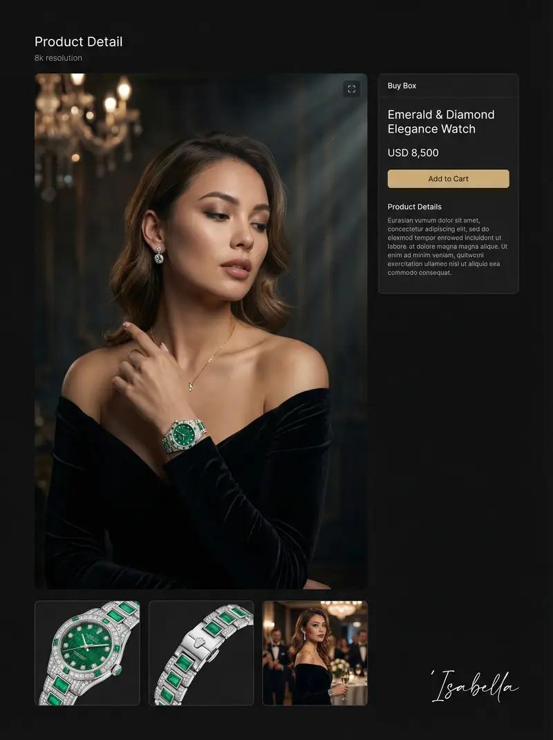پیش‌نمایش Hyper-realistic cinematic portrait for product detail page