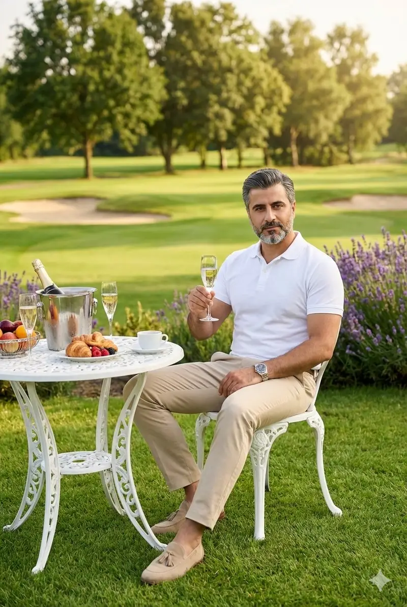 پیش‌نمایش Luxury Outdoor Breakfast Scene on a Golf Course