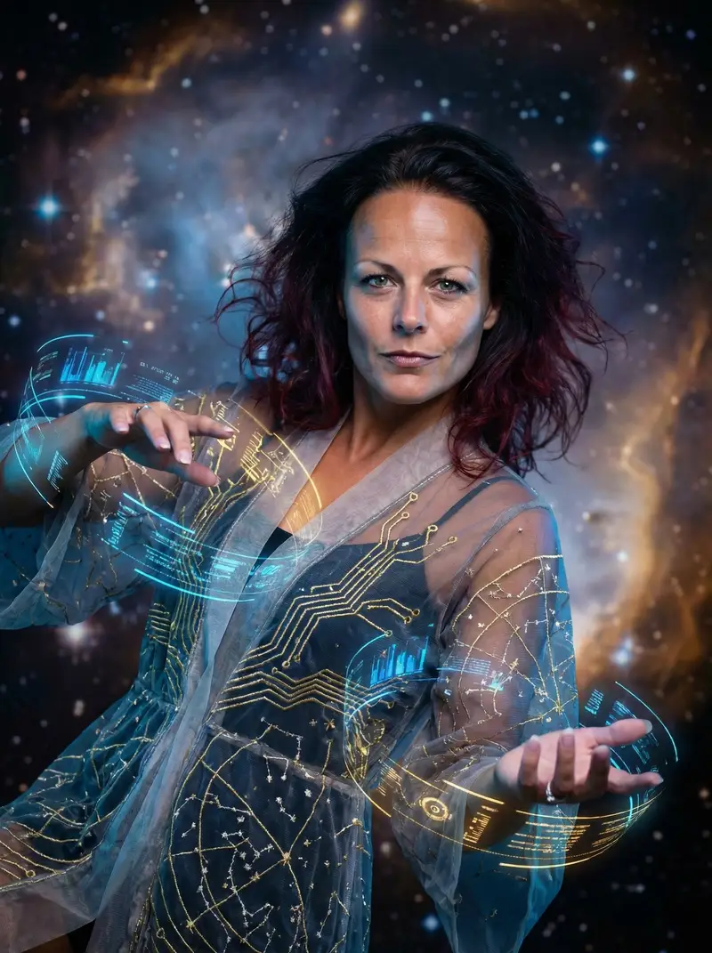 پیش‌نمایش Hyper-Realistic Celestial Archivist Portrait