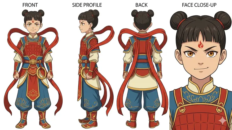 Preview of Ghibli Nezha Character Turnaround