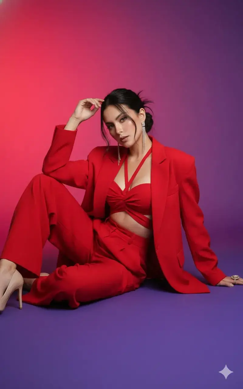 Preview of Dual Image Generation in Modern Formal Scarlet Red