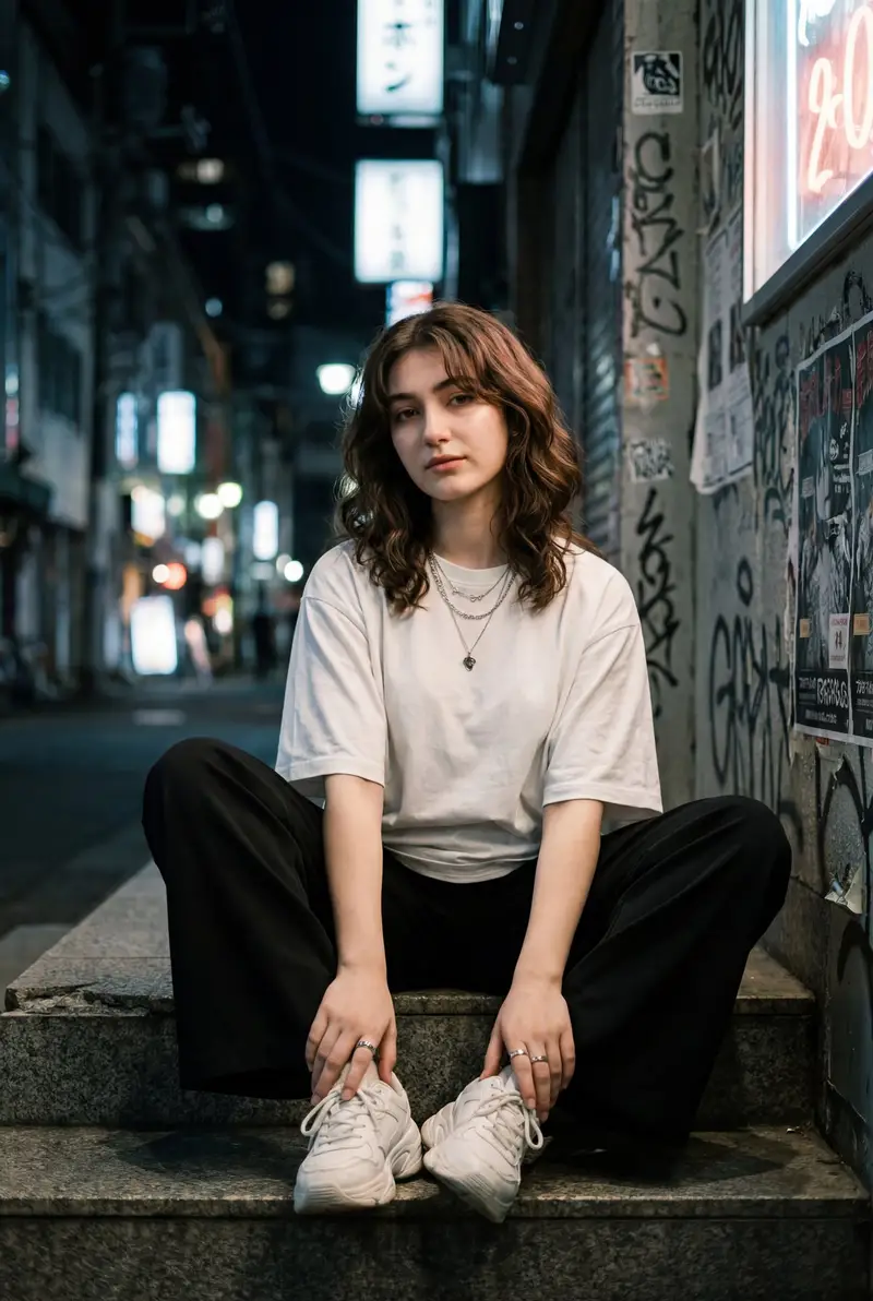 Preview of Cinematic Street-Style Portrait Prompt