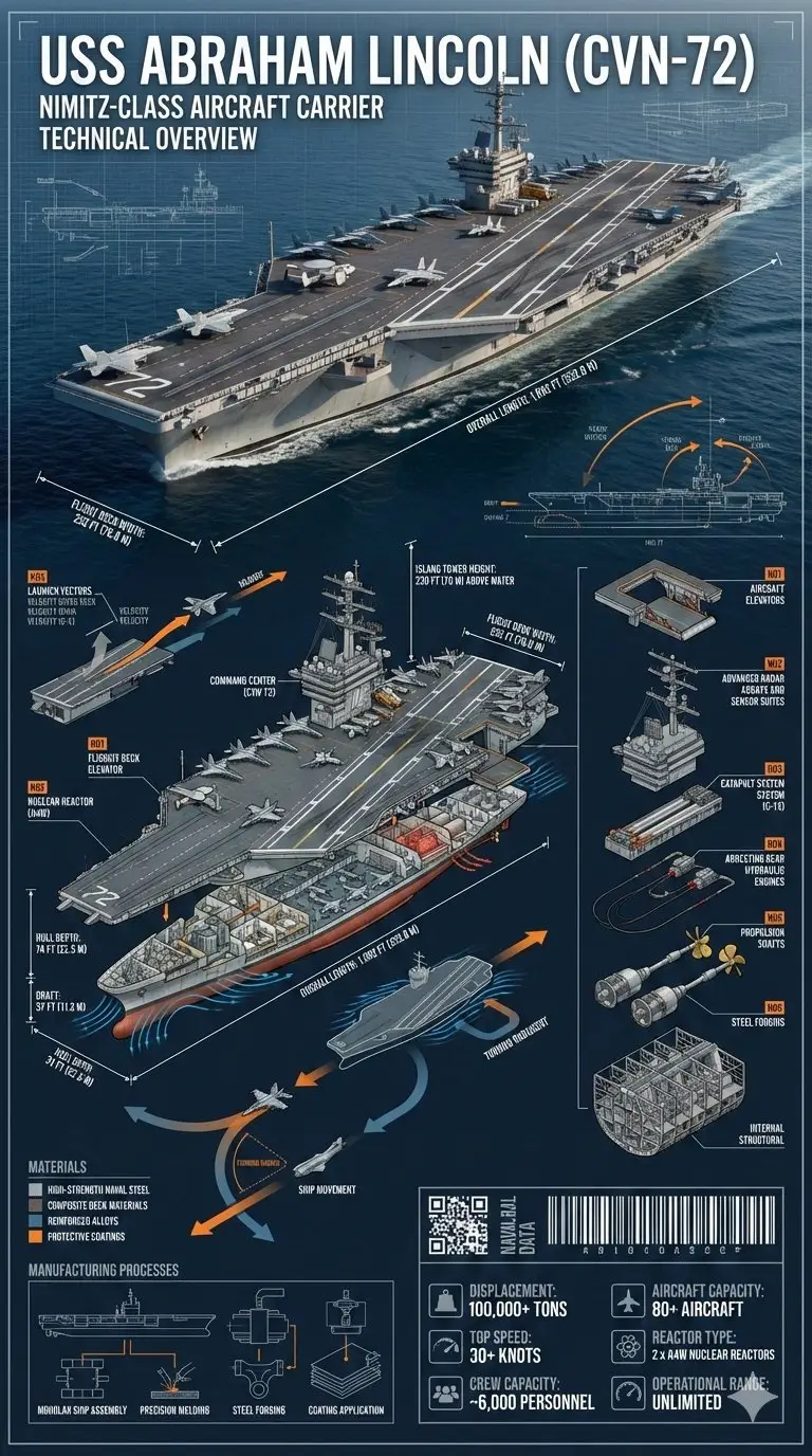 Preview of Cinematic Engineering Infographic of USS Abraham Lincoln