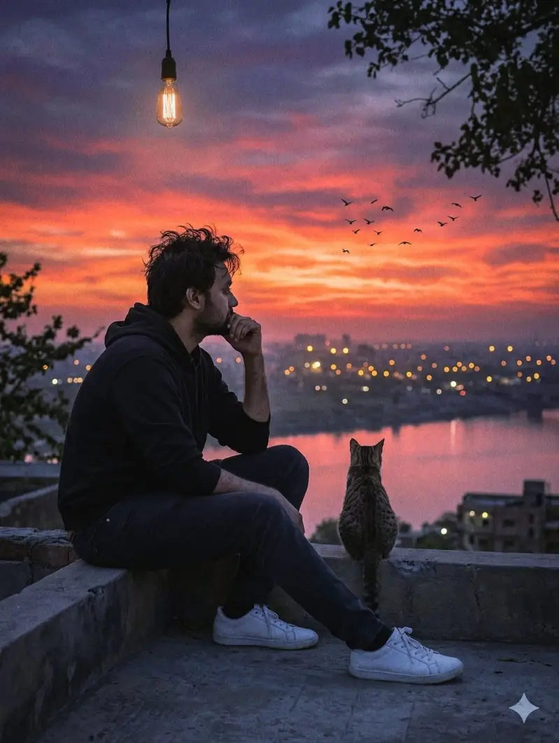 پیش‌نمایش غروب مالیخولیایی پشت‌بام شهر