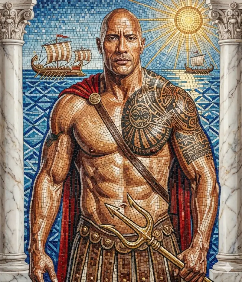 Preview of Subject Reimagined as Roman God in Mosaic Art Style