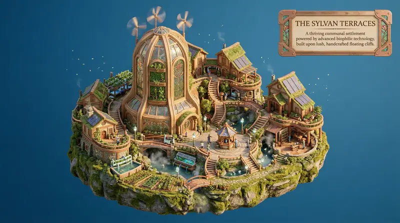 Preview of Whimsical Mono-Punk Floating Miniature Diorama Generator (Duplicate)