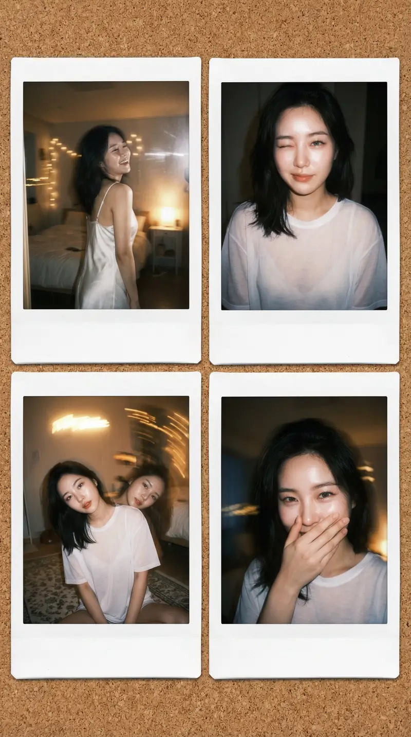 Preview of Vintage Film Korean Idol Mirror Selfie Collage