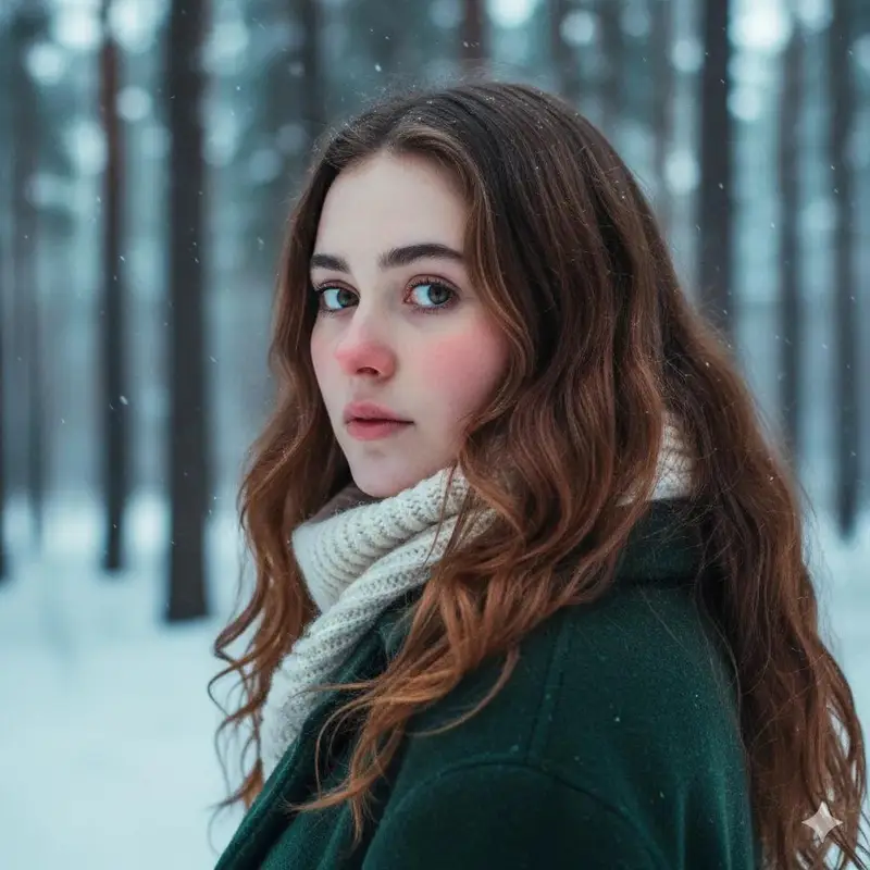 Preview of Cinematic Winter Portrait Prompt for Gemini
