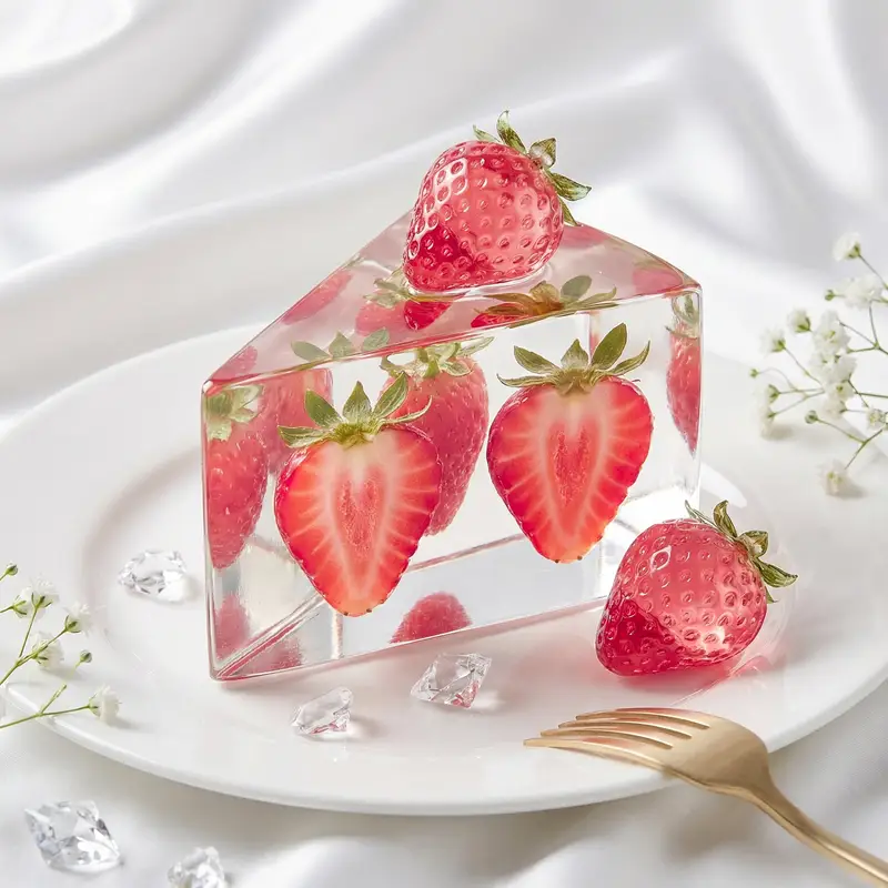 پیش‌نمایش Glass Dessert Art Still Life Prompt (Fruit Crystal Cake)