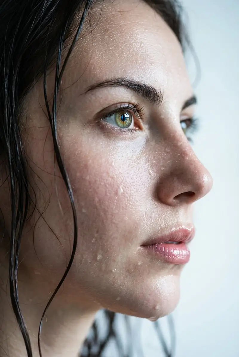 Preview of Hyper-Realistic Wet Skin Portrait