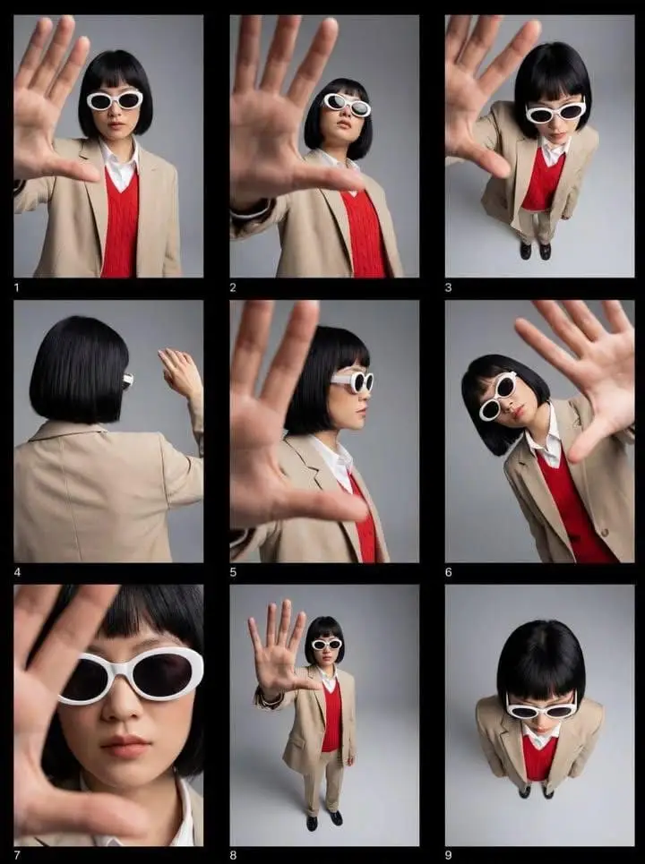Preview of Editorial Fashion Contact Sheet with Perspective Distortion