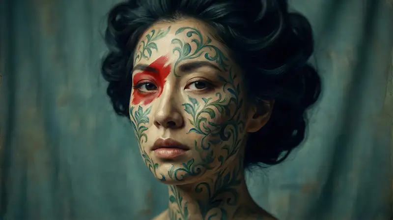Preview of Cinematic Portrait with Botanical Skin Patterns