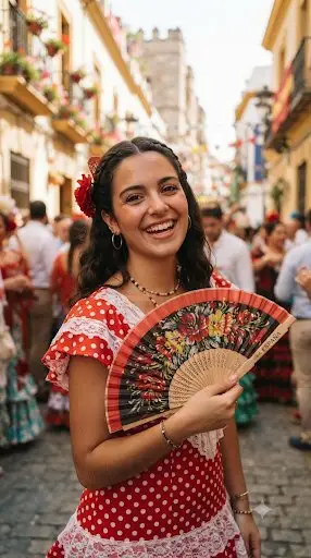 Preview of Vibrant European Festival Portrait
