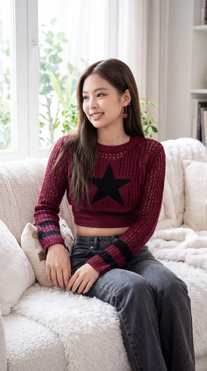 Preview of East Asian Fashion Portrait on Sofa