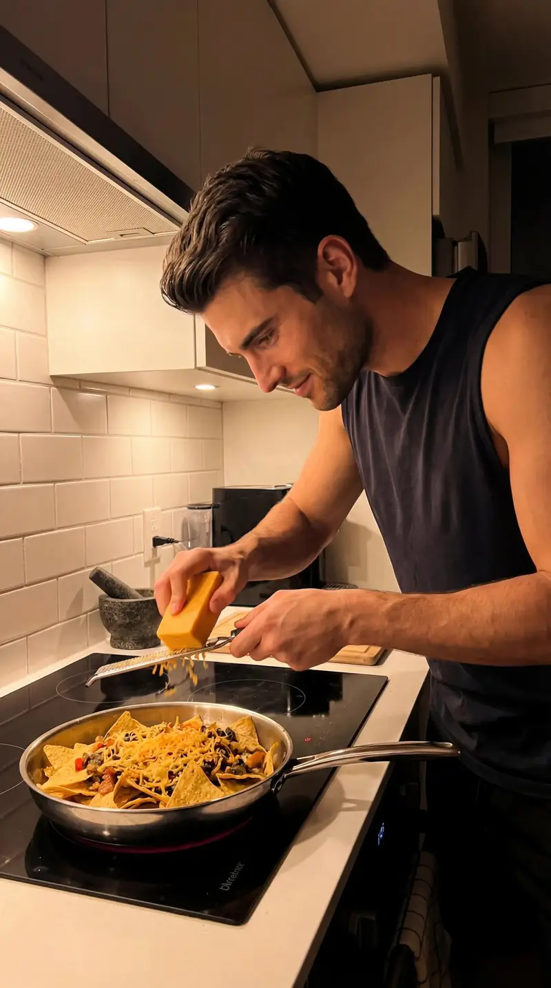 پیش‌نمایش Candid Kitchen Cooking Scene JSON Prompt