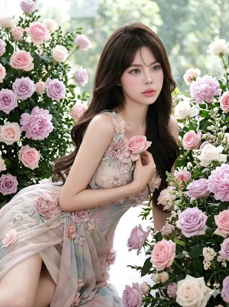 پیش‌نمایش پرتره استودیویی گل‌دار اثیری
