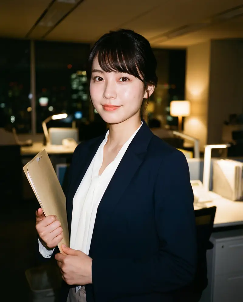 پیش‌نمایش Photo-realistic Candid Portrait of a Japanese Office Lady (OL)