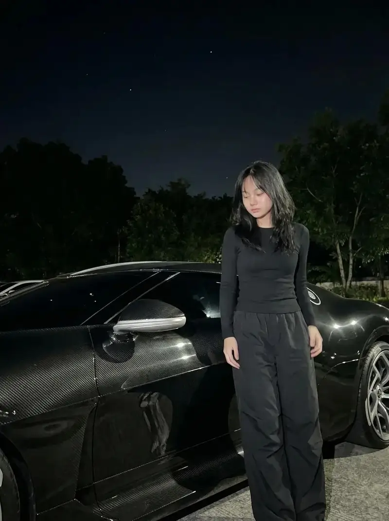 Preview of Nighttime Portrait with Luxury Car
