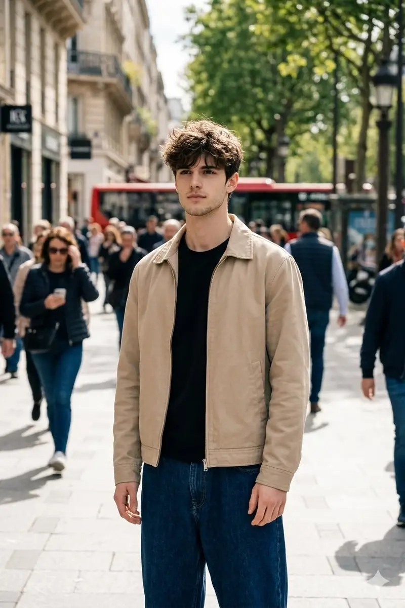 Preview of Cinematic Street Portrait in Natural Daylight