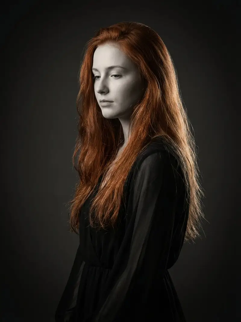 Preview of Monochrome Fine Art Portrait with Dramatic Rim Lighting