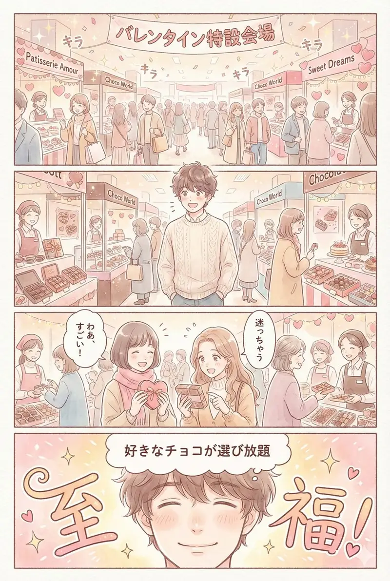 Preview of Valentine's Chocolate Shopping Manga Panel Generation