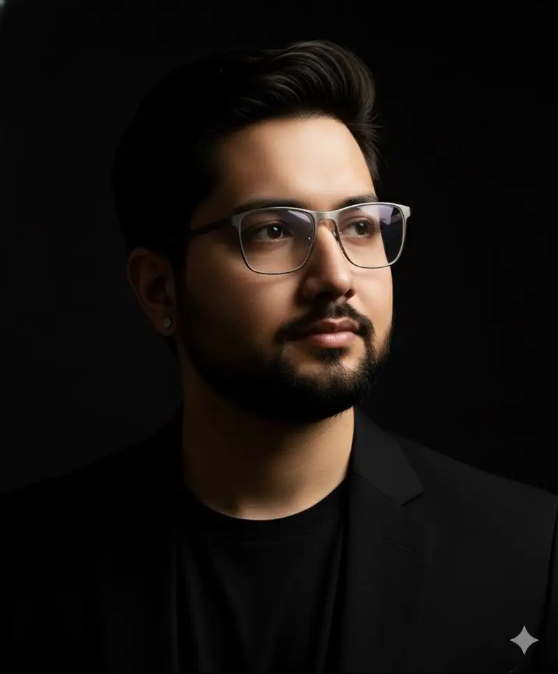 پیشنمایش Dramatic Portrait with Strong Directional Light