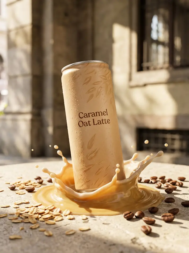 پیش‌نمایش Premium Beverage Product Photography: Golden Peach Fizz