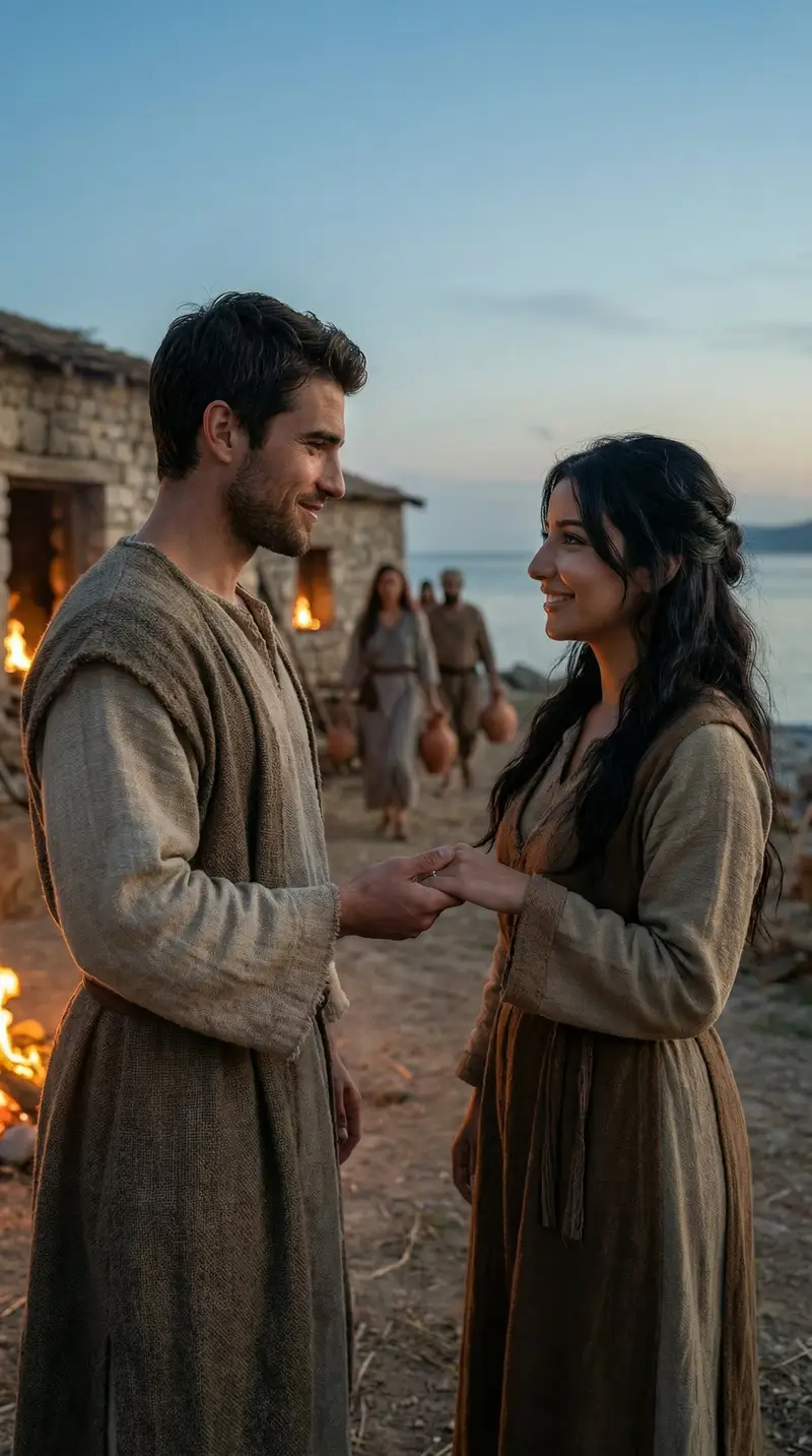 Preview of Cinematic Historical Love Story Scene Prompt