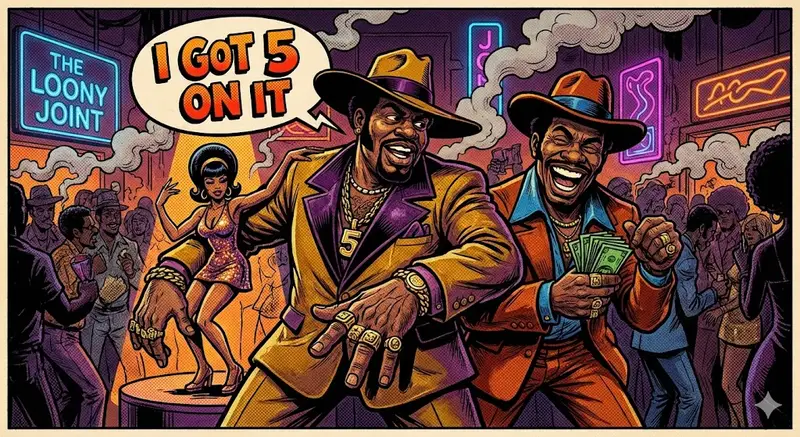 Preview of Blaxploitation Comic Art 'I Got 5 On It' Prompt