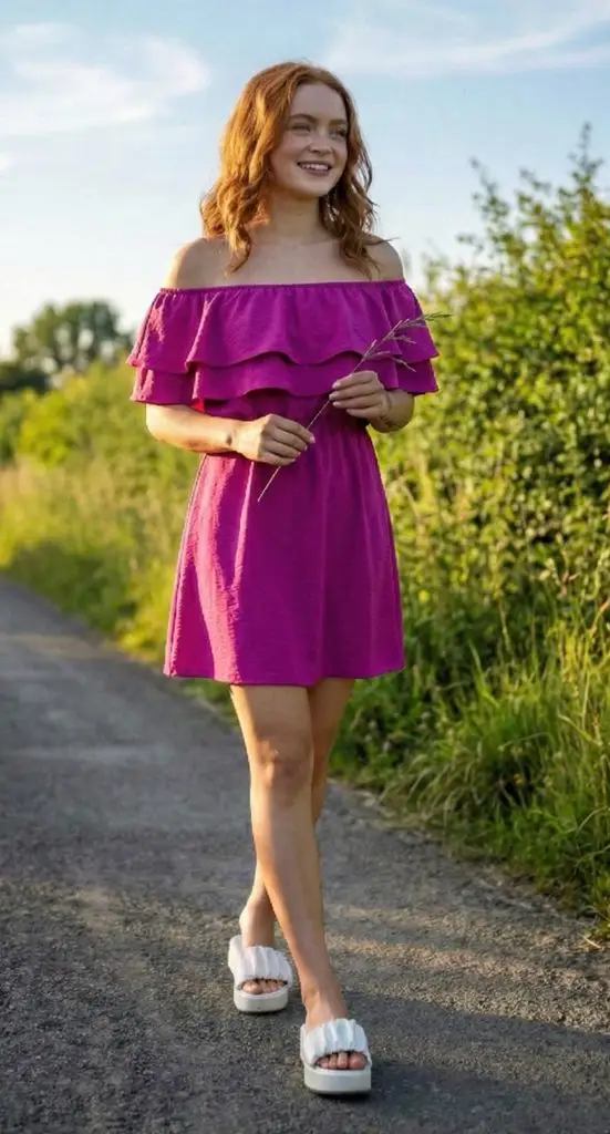 Preview of Ultra-Photorealistic Full-Body Shot on a Rural Road at Golden Hour