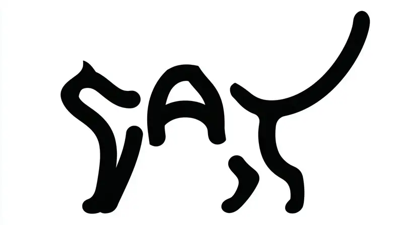 Preview of Monochrome Typographic Cat Illustration