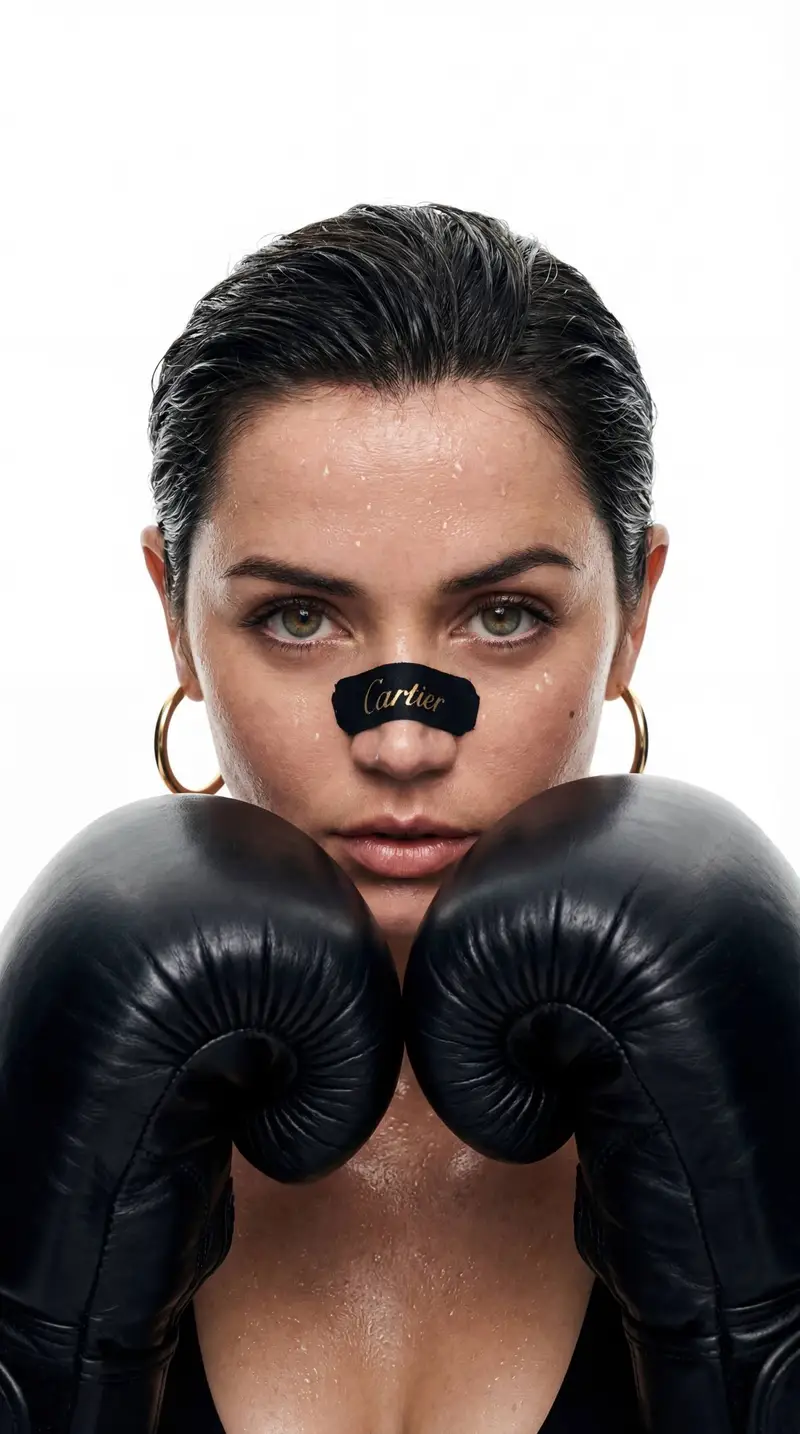 Preview of Cinematic Boxer Portrait with Cartier Branding