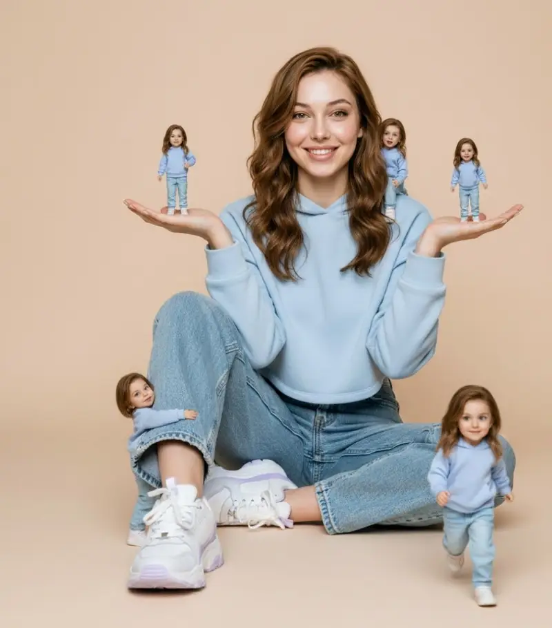 Preview of Ultra-Realistic Miniature Clone Studio Portrait