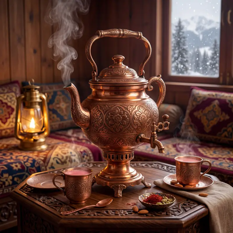 پیش‌نمایش عکاسی لوکس سماور کشمیری