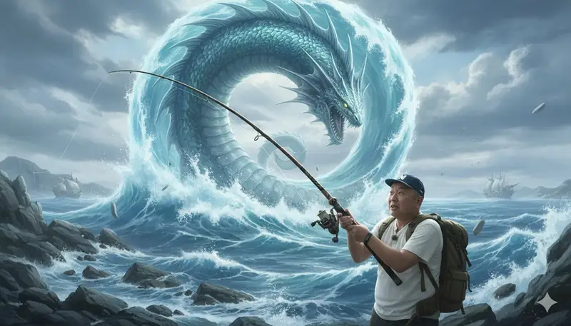 Preview of Image Generation Prompt: Nishimura Mizuki Fishing Leviathan