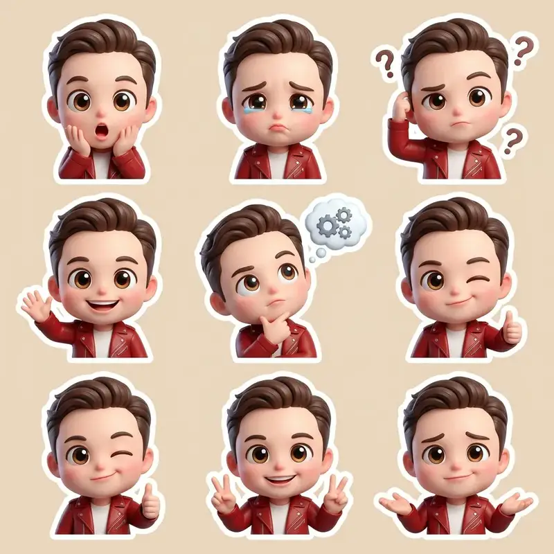 Preview of 3D Chibi Cartoon Sticker Set Generation Prompt