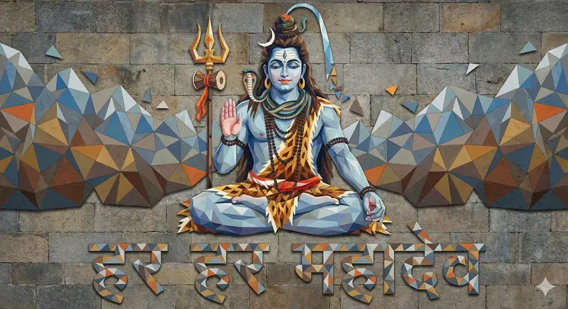 Preview of Mahadev Triangle Art Prompt