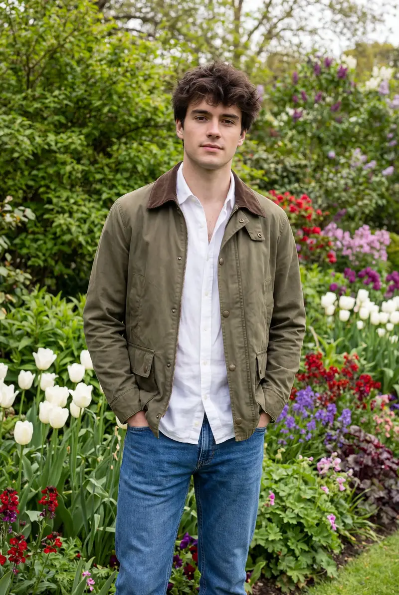 پیش‌نمایش Natural Editorial Portrait of a Man in a Garden